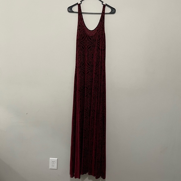 Blackmilk Burned Velvet Wine Maxi Dress Size XL - Picture 4 of 5